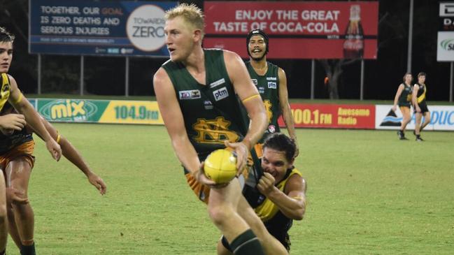 St Mary's ruckman Ryan Smith makes his return to the side in its Round 3 game against Tiwi Bombers. Picture: AFLNT MEDIA