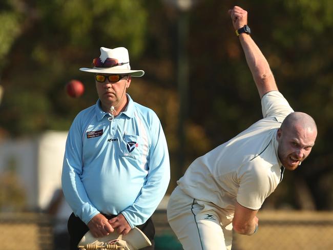 Andy King returned a five-wicket haul for Caulfield. Picture: Stuart Milligan