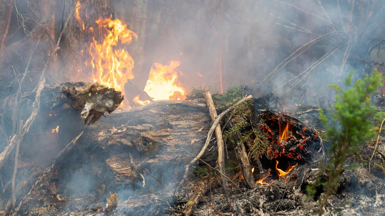 Fire tears through hectares of bushland at Snug Tiers. Photo: Tasmania Fire Service