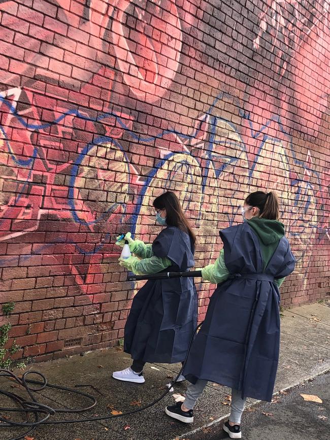 Good Samaritans had the graffiti cleaned up within hours.