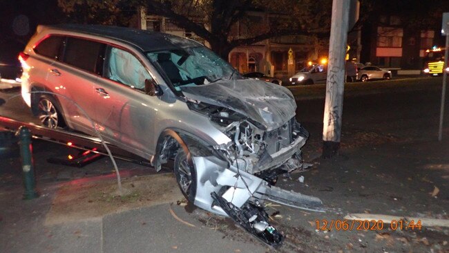 The car was significantly damaged in the incident.