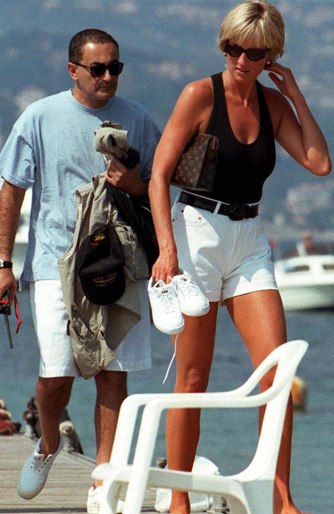 Diana and Dodi, holidaying in St Tropez. Picture: Darryn Lyons' archives