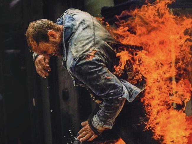 Stuntman Nathan Kannegiesser. Doing action demonstrations at a film festival. For TasWeekend. Picture: Supplied