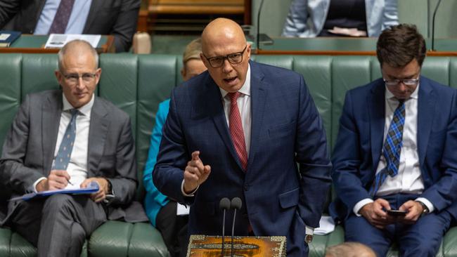 Peter Dutton in question time. Picture: NCA NewsWire / Gary Ramage