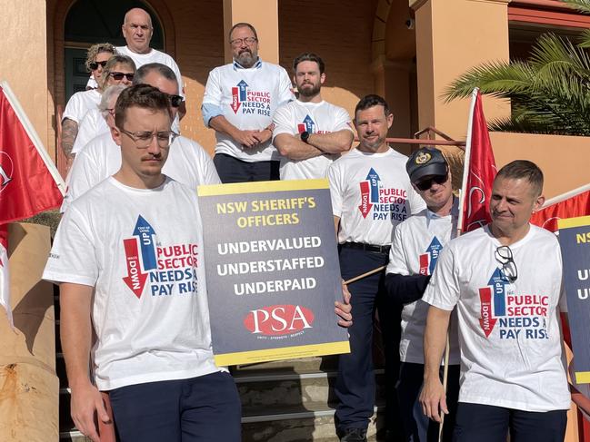 Sheriffs protest for better working conditions on July 4, 2024. Picture: Savannah Pocock