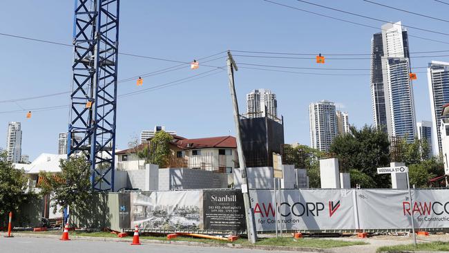 The worksite was closed for the day. Pic Tim Marsden