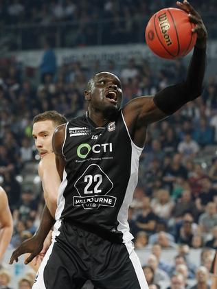 Majok Majok shows the form that has him leading the league in rebounds per game. Picture: Michael Klein