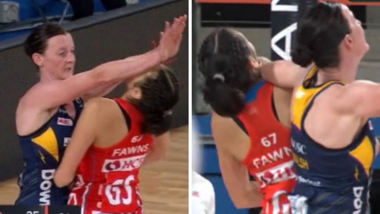 Kate Walsh and Sophie Fawns went toe-to-toe in some old fashioned netball.