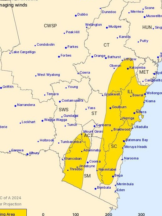 Wild weather could hit NSW and ACT. Picture: BOM