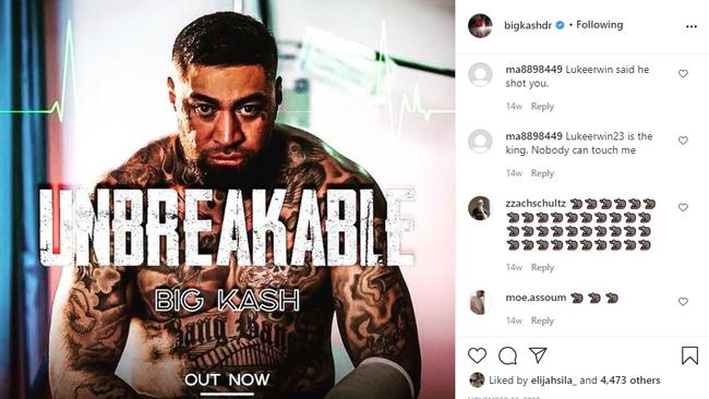 John Lavulo, who goes by the moniker Big Kash, posted a podcast following the online trolling. Picture: Instagram