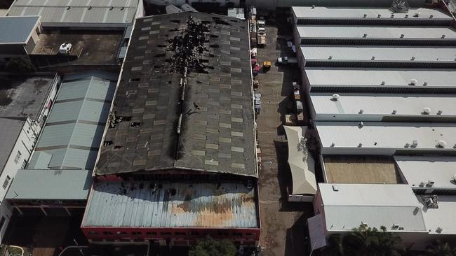 Fire investigators said the fire “area of origin” of the fire was in a locker in the northwest corner of the main building at Rent A Space, Brookvale. Picture: Supplied