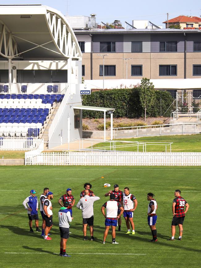 The Warriors train in Tamworth in May. Picture: AAP Image/David Gray