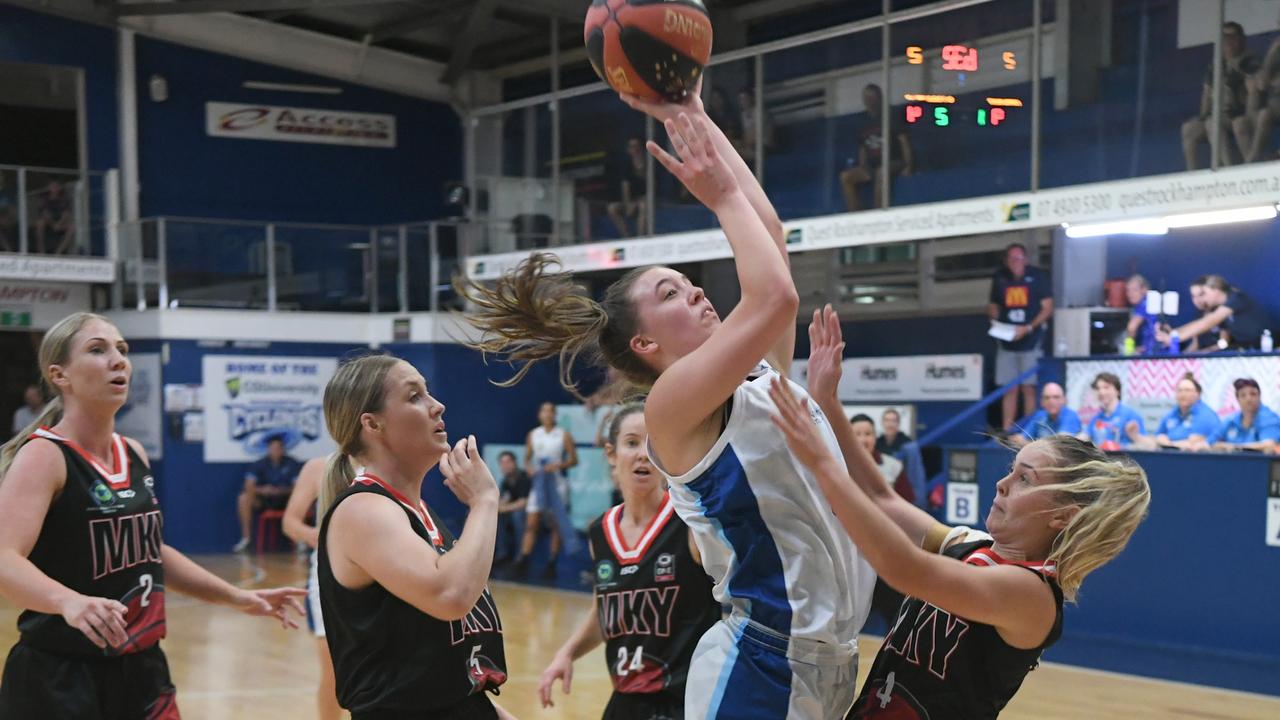 BASKETBALL ConocoPhillips CQ Cup Rd 1: Rockhampton Cyclones' Jessica Lorraway with the ball