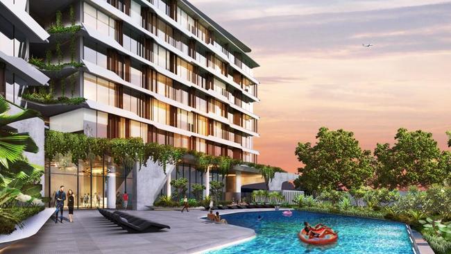 An artist impression at the pool area of the new hotel. Picture: Supplied