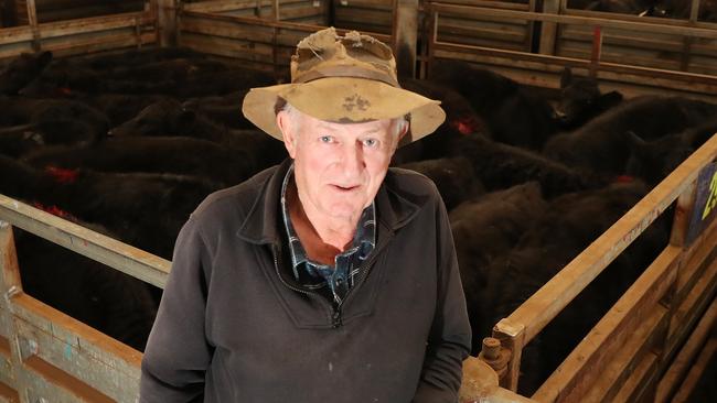 Jeff Murray, from Nar Nar Goon selling 50-head at the final Pakenham store cattle sale. Picture: Yuri Kouzmin