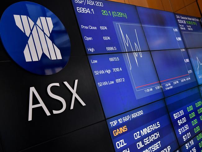 SYDNEY, AUSTRALIA - NewsWire Photos APRIL, 14, 2021:  A digital board at the Australian Securities Exchange (ASX) is seen in Sydney. Picture: NCA NewsWire/Joel Carrett