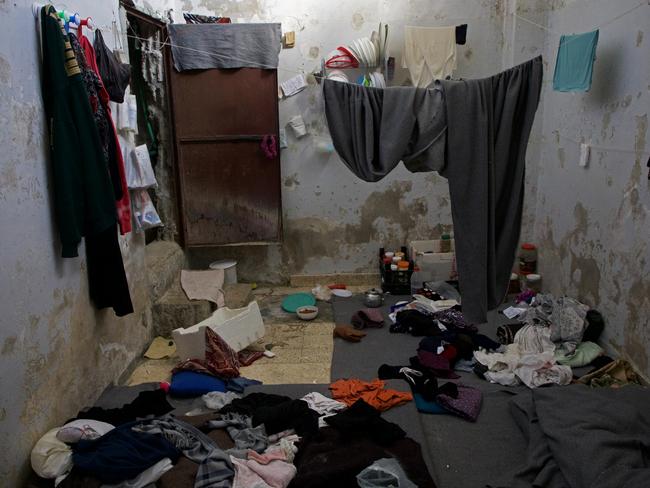 Blankets, clothes, and kitchen utensils are seen left behind in a cell at Mezzeh prison on December 14, 2024 in Damascus, Syria. Picture: Ali Haj Suleiman/Getty Images