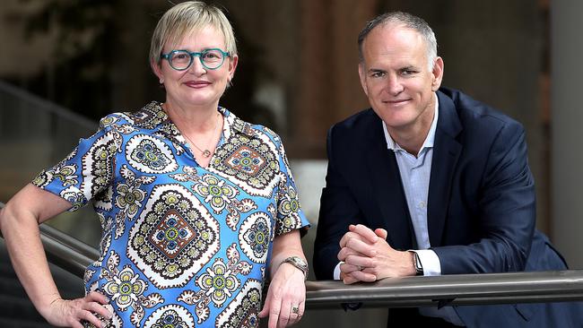 News Corp Australasia executive chairman Michael Miller with Think TV's Kim Portrate. Picture: Jane Dempster