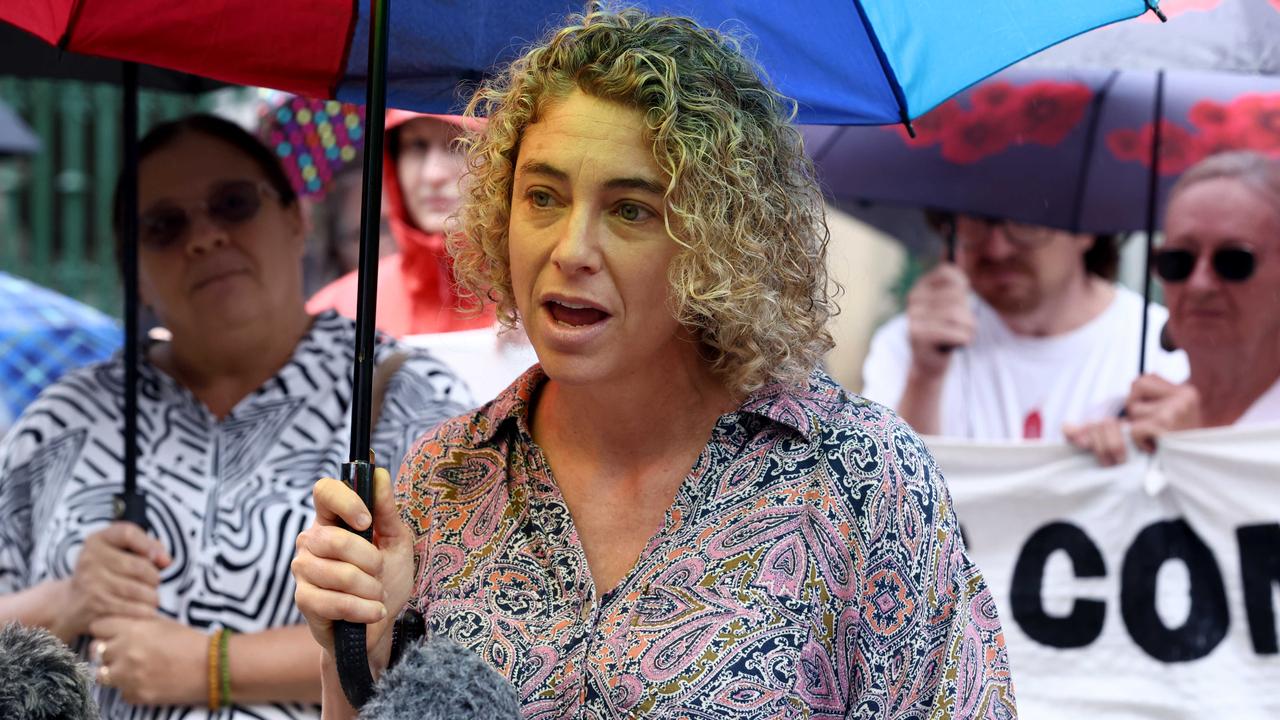 Currumbin resident Marie Carvolth spoke out at a climate change rally. Picture: David Clark