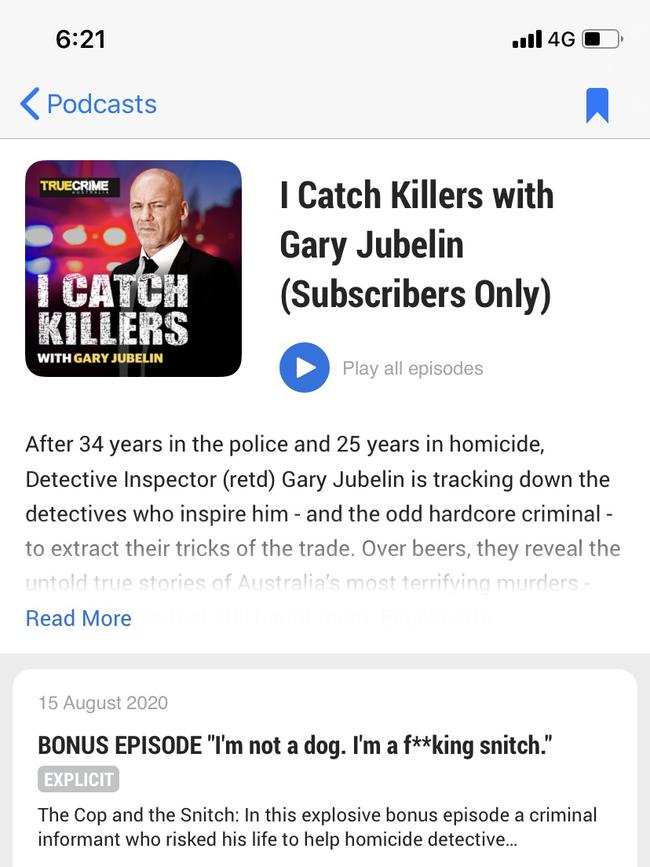 Podcasts include True Crime.