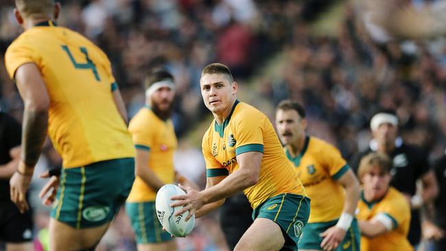 James O'Connor of the Wallabies runs the ball during the Bledisloe Cup match between the New Zealand All Blacks and the Australian Wallabies at Eden Park. Picture: Anthony Au-Yeung