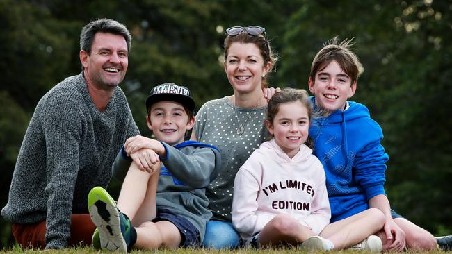 Turramurra’s Jackson family — dad Chris, mum Jude, Danny, 13, Fin, 11, and Sophie, 8 — welcome the focus on individual students. Picture: Toby Zerna