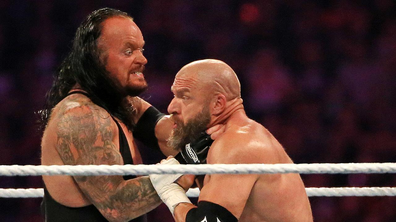 The Undertaker and Triple H’s main event match delivered. Picture: Mark Stewart