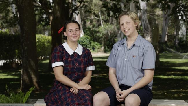 St Ignatius Senior SACE students Juliet Mazur 17yrs studies Maths and Archer Brewer 16yrs studies History. Picture Emma Brasier