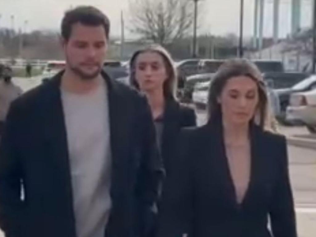The 30-year-old was reportedly ‘glammed up’ for her court appearance and was seen arriving alongside her husband Michael. Picture: NY Post/Supplied