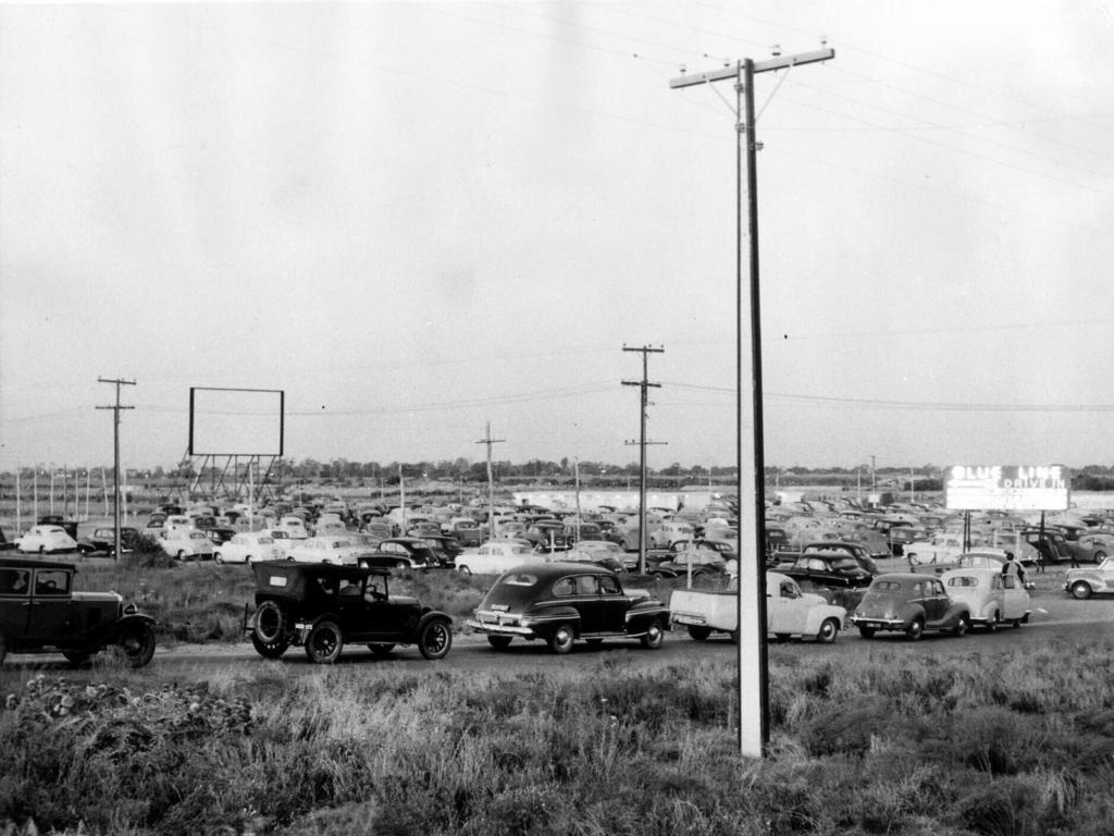 Cars line up for the opening of the Blue Line drive-in at West Beach in 1954. Picture: File Photo