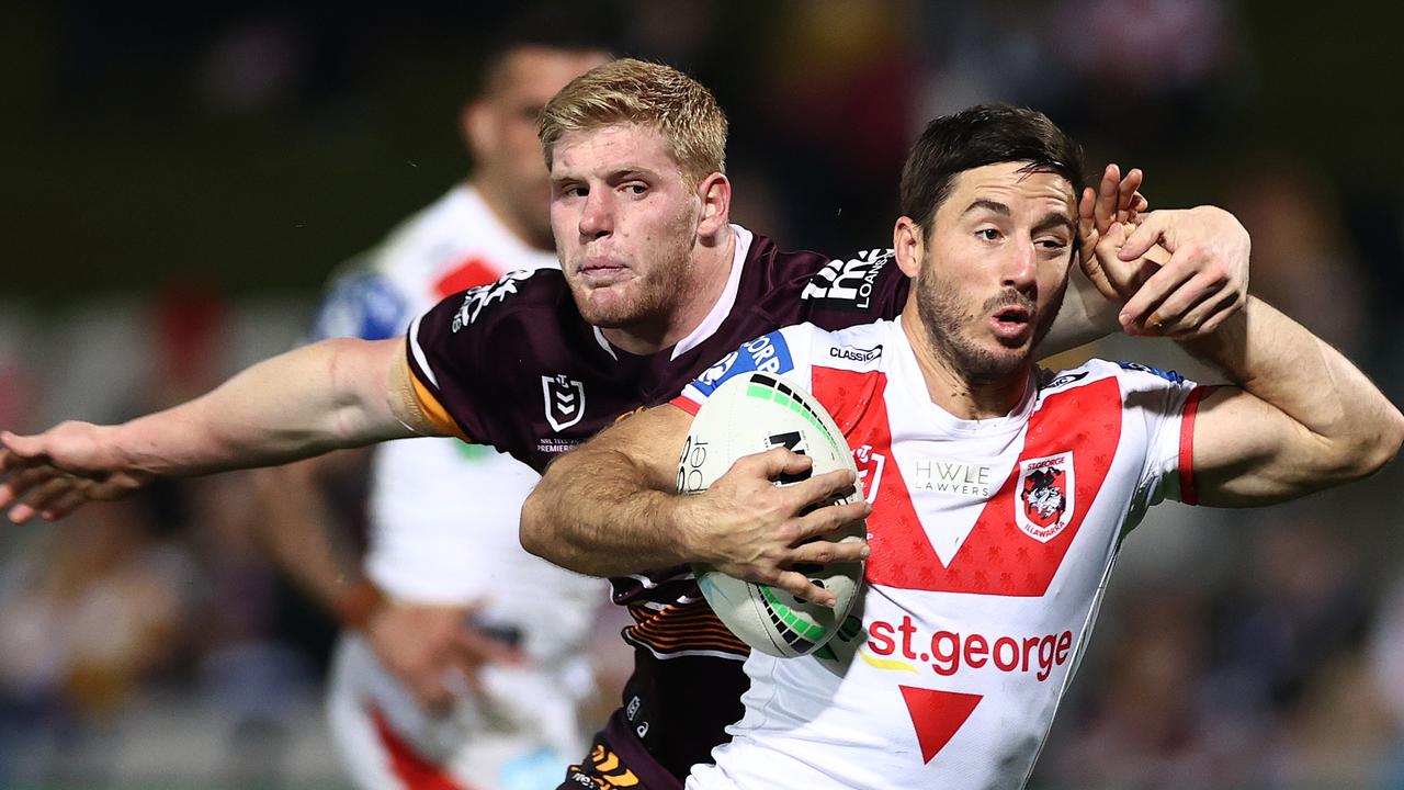 Ben Hunt is blocking Jayden Sullivan’s path at the Dragons. Picture: Getty Images