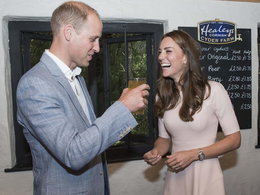 Prince William, Duke of Cambridge and Catherine, Duchess of Cambridge visit Healey’s Cornish Cider Farm, a thriving local business celebrating its 30th anniversary and one of the area’s top tourist attractions on September 1, 2016 in Truro, United Kingdom. Picture: Getty