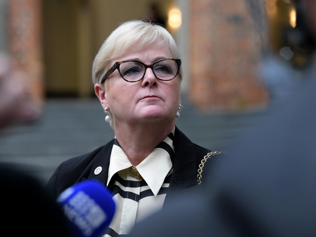 Senator Linda Reynolds leaves the Supreme Court after day 3 of a defamation trial against her former staffer Brittany Higgins in Perth Picture: NewsWire