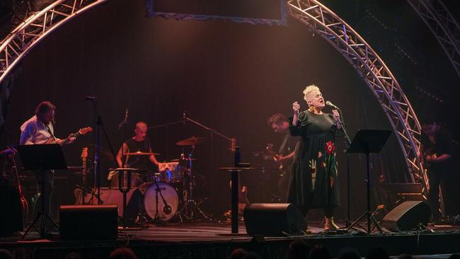 Katie Noonan with her band celebrating Jeff Buckley's Grace album. Picture: Neil Bennett