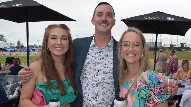 Lacey, Mitch and Kathleen at the Rockhampton Jaguar Land Rover Pop-Up Polo on June 3, 2023. Picture: Aden Stokes