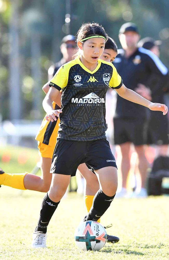 SOCCER: Junior football carnival, Maroochydore. Sunshine Coast Wanderers V Logan Lighting Maroon, junior girls. Picture: Patrick Woods.