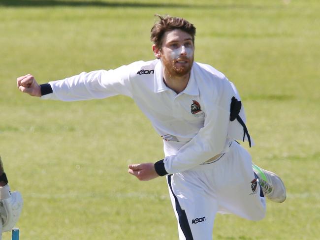 Cricket BPCA A1: Queenscliff v Armstrong Creek. Armstrong Creek bowler Jack McLean Picture: Mark Wilson