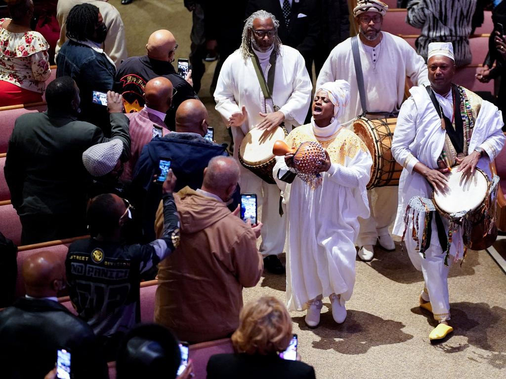 Musicians begin the funeral service for Tyre Nichols at Mississippi Boulevard Christian Church in Memphis. Picture: AFP