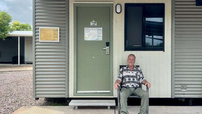 Resident Paul Gray out the front of his home at the Yilli facility. Picture: Fia Walsh.