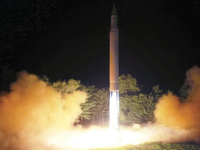 North Korean has sparked global condemnation with its recent  intercontinental ballistic missile tests. Picture: Korean Central News Agency/Korea News Service/AP