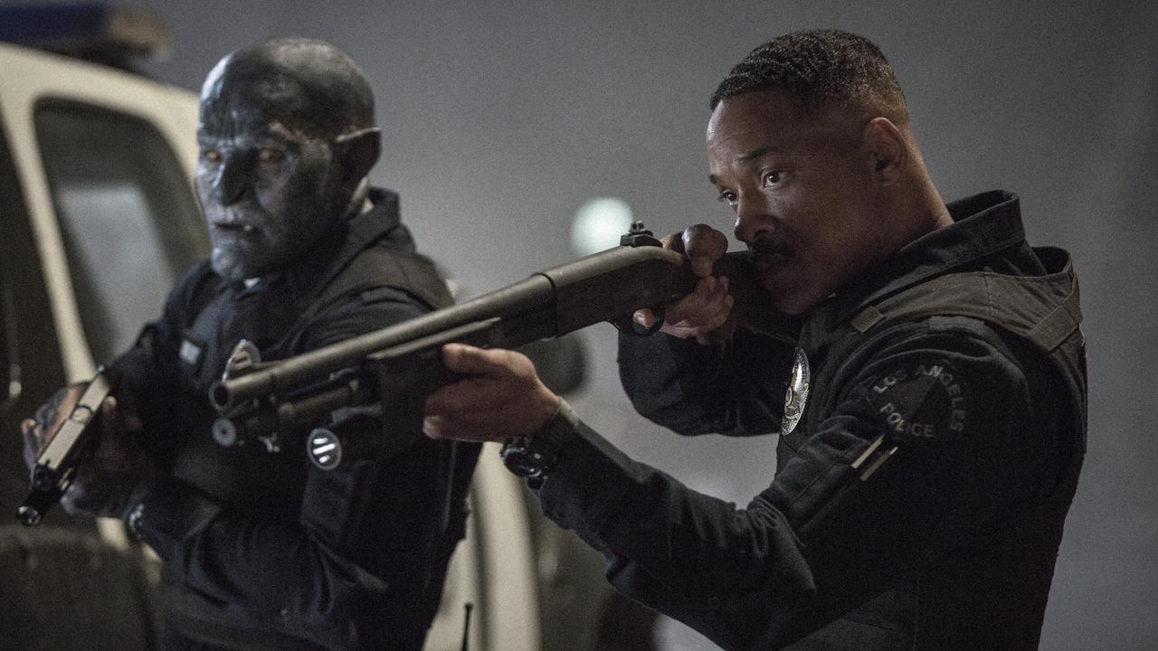 Joel Edgerton and Will Smith in a scene from the movie Bright. Picture: Netflix.