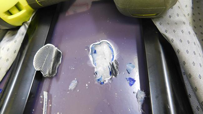 Authorities found methamphetamine concealed in the lining of his suitcase. Picture: AFP