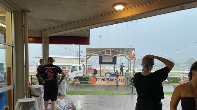 Heart of Gold organisers were forced to move their equipment out of the way of the severe storm.