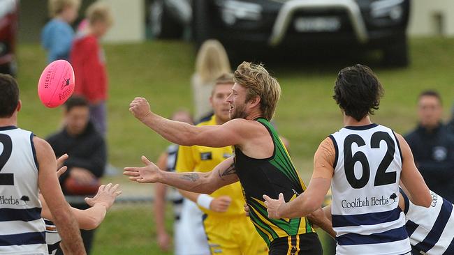 #1 Adam Hunter playing in the seniors for Dromana.