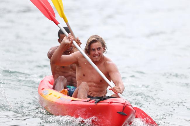 GOLD COAST, AUSTRALIA - JANUARY 23: Jeremy Sharp during a Gold Coast Suns AFL training session at Palm Beach Parklands on January 23, 2020 in Gold Coast, Australia. (Photo by Chris Hyde/Getty Images)