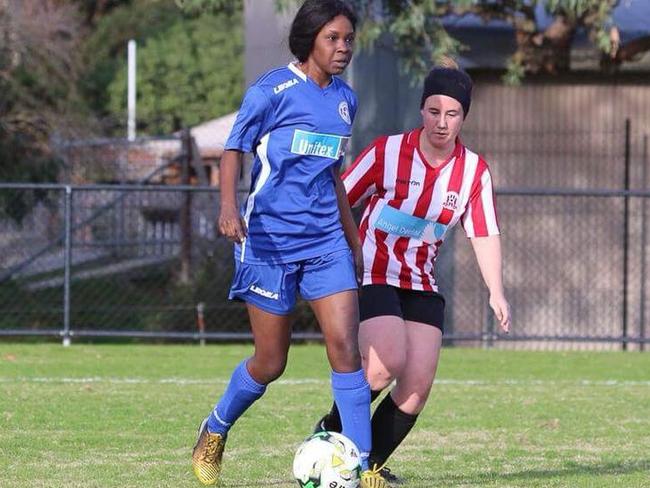 Laa Chol in action for Skye United FC.