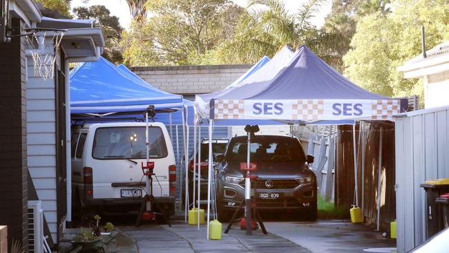 The home was sprayed with bullets. Picture: David Crosling