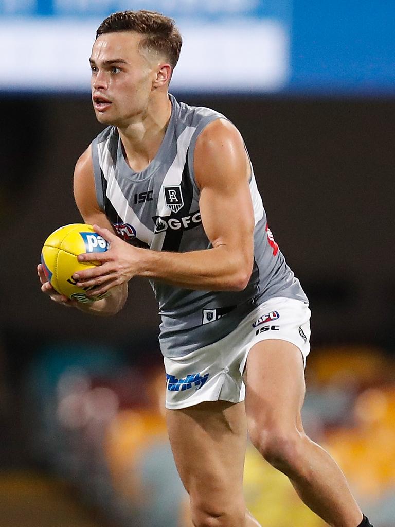 Amon in action for the Power. Picture: Michael Willson/AFL Photos via Getty Images