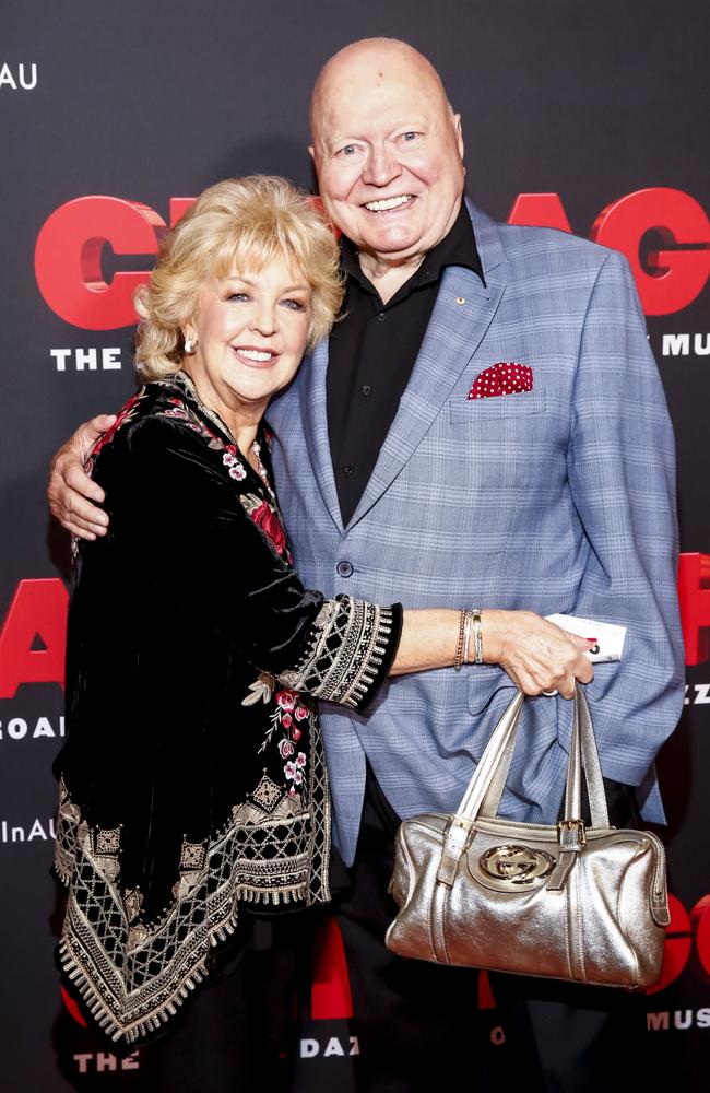 Australian TV, stage and radio entertainer Bert Newton with wife Patti. Picture: Getty