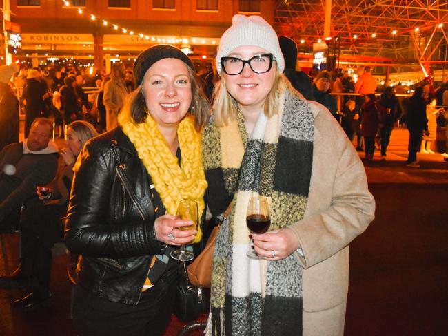 Simone Kelly and Stephanie Chambers at the Whisky, Wine and Fire Festival 2024 at the Caulfield Racecourse. Picture: Jack Colantuono